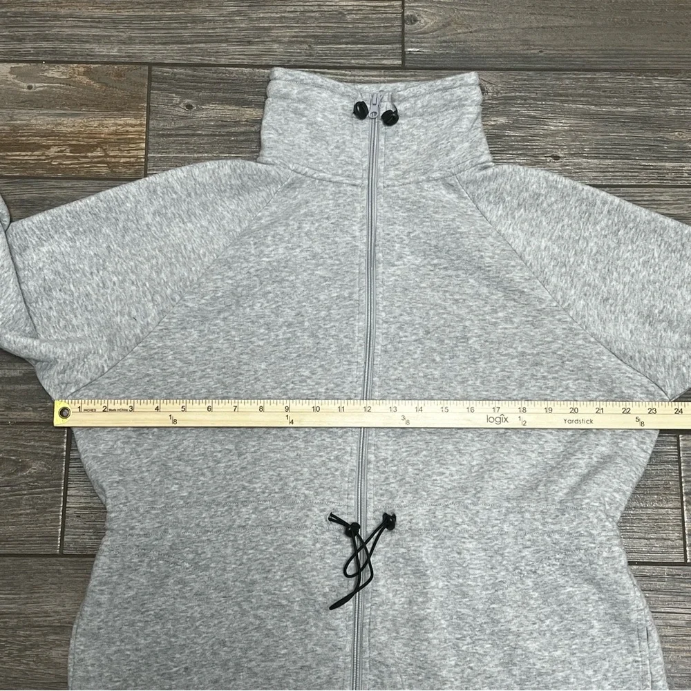 PacSun Winter Cinch Me Jacket XS Gray Soft Fleece Lined Full Zip Sweatshirt - Picture 10 of 15